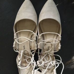 Lace-up Tan Color Flats